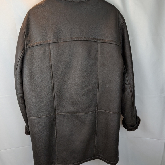 Danier Men's Brown Shearling Coat Size L In VGUC - Picture 8 of 14